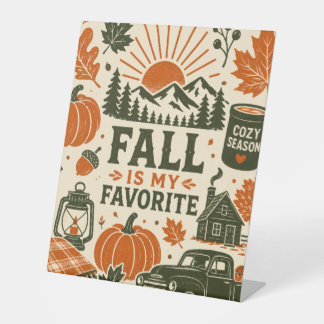 Herfst is mijn favoriet reclamebord met voetstuk