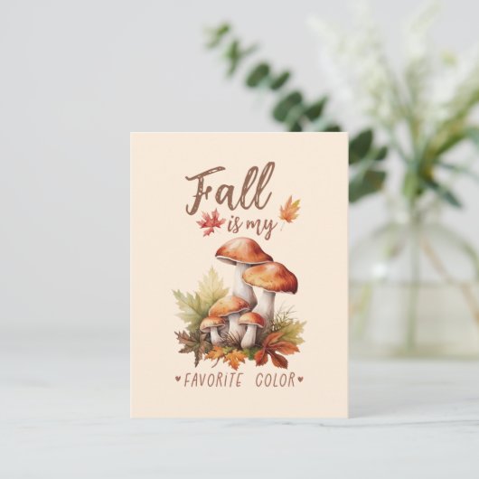 Herfst is mijn favoriete kleur - champignons en bl briefkaart (Staand voorkant)
