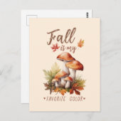 Herfst is mijn favoriete kleur - champignons en bl briefkaart (Voorkant / Achterkant)