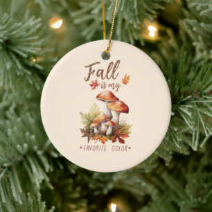 Herfst is mijn favoriete kleur - champignons en bl keramisch ornament
