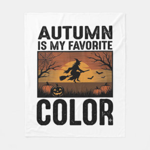 Herfst Is Mijn Favoriete Kleur Halloween Heks Ontw Fleece Deken