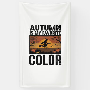 Herfst Is Mijn Favoriete Kleur Halloween Heks Ontw Spandoek