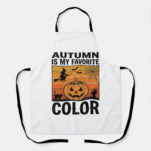 Herfst Is Mijn Favoriete Kleur Halloween Pompoen D Schort (Voorkant)