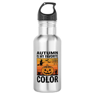 Herfst Is Mijn Favoriete Kleur Halloween Pompoen D Waterfles