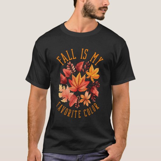 Herfst is mijn favoriete kleur herfst esdoorn blad t-shirt (Voorkant)