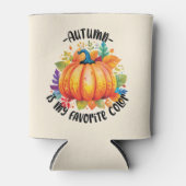Herfst is mijn favoriete kleur - pompoen en blader blikjeskoeler (Voorkant)