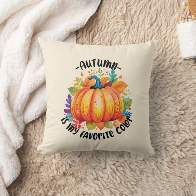 Herfst is mijn favoriete kleur - pompoen en blader kussen (Deken)