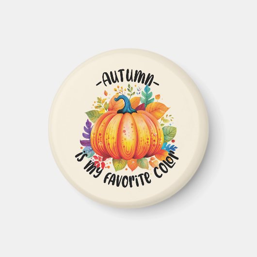 Herfst is mijn favoriete kleur - pompoen en blader magneet (Voorkant)