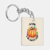 Herfst is mijn favoriete kleur - pompoen en blader sleutelhanger (Voorkant Links)