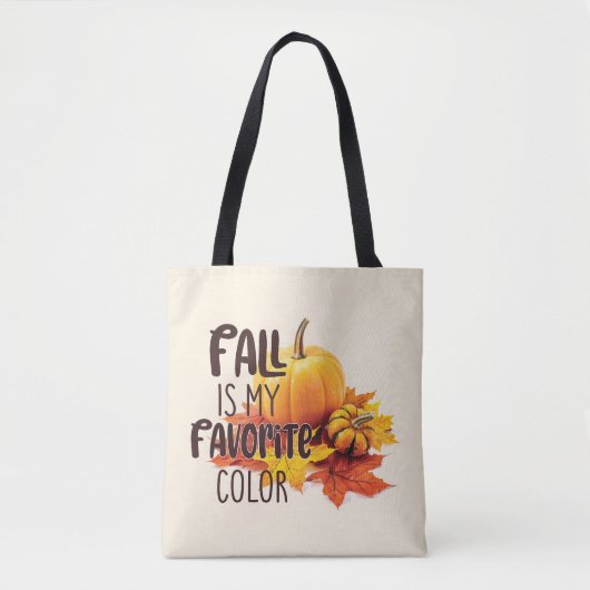 Herfst is mijn favoriete kleur - pompoenen en blad tote bag (Voorkant)
