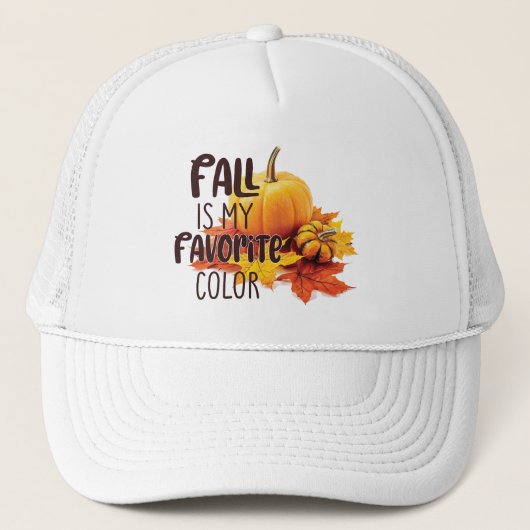 Herfst is mijn favoriete kleur - pompoenen en blad trucker pet (Voorkant)