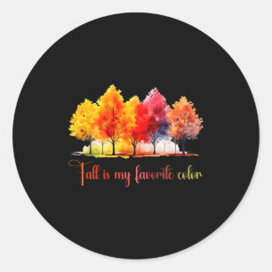 Herfst Is Mijn Favoriete Kleur Waterverf Grappige  Ronde Sticker