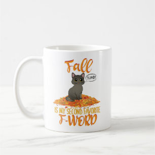 Herfst is Mijn tweede favoriete F-Word - herfstkat Koffiemok