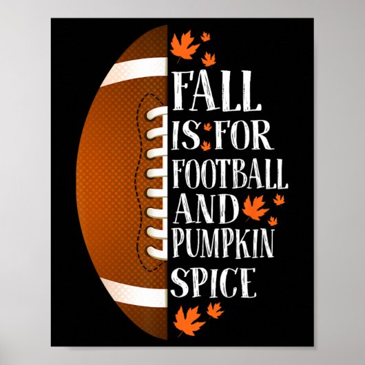Herfst is voor voetbal en pompoen Spice Game Day C Poster (Voorkant)