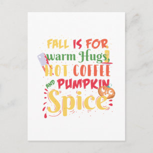 Herfst is voor warme hanen, hete koffie en pompoen briefkaart