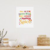 Herfst is voor warme hanen, hete koffie en pompoen poster (Keuken)