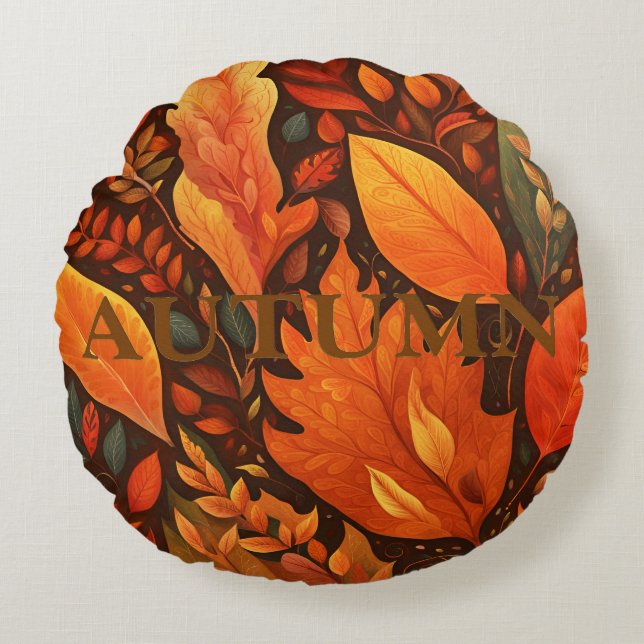 Herfst - IV Rond Kussen (Voorkant)