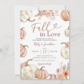 Herfst Ivory Beige Pumpkin Engagement Party Kaart (Voorkant)