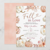 Herfst Ivory Beige Pumpkin Engagement Party Kaart (Voorkant / Achterkant)