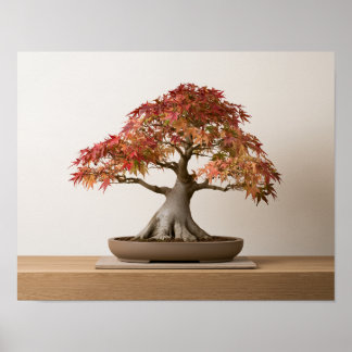 Herfst Japanse Esdoorn Bonsai Kunstprint | Wandkun Poster