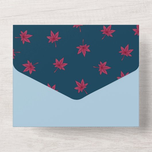 Herfst Japanse Maple Wedding Invite All In One Uitnodiging (Achterkant)