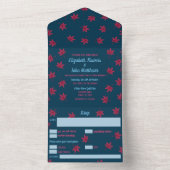 Herfst Japanse Maple Wedding Invite All In One Uitnodiging (Binnen)