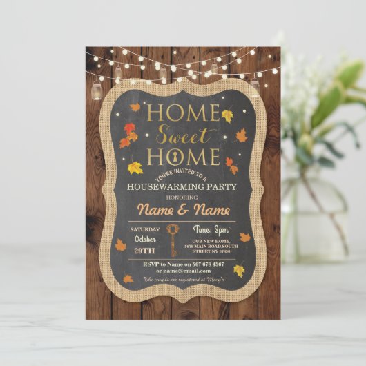 Herfst Jars Leaves nodigt uit voor het huishouden Kaart (Staand voorkant)