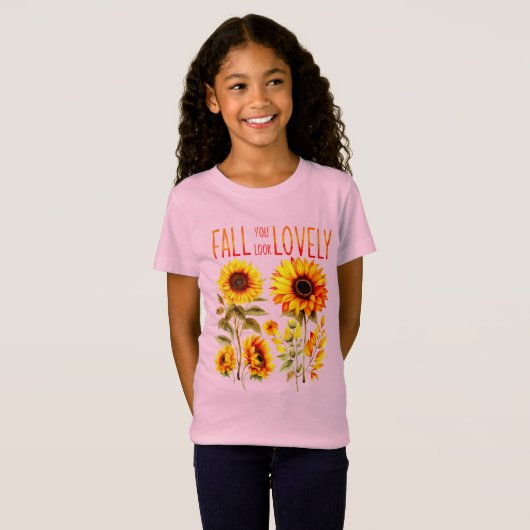 Herfst Je ziet er prachtig uit, herfst zonnebloem  T-shirt (Voorkant volledig)