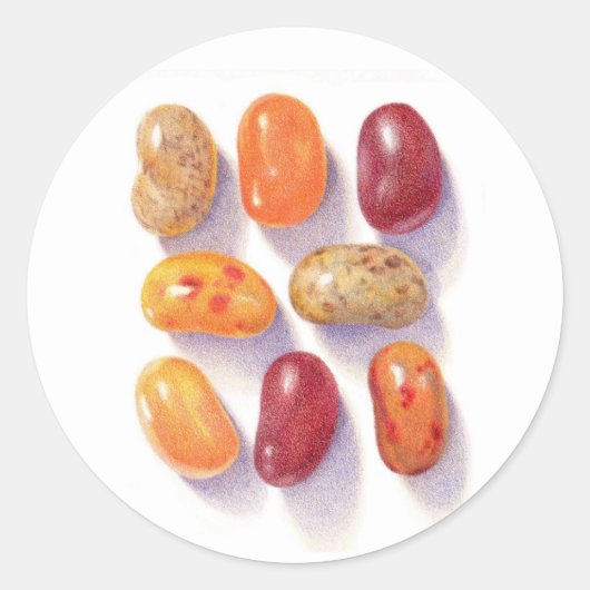 HERFST JELLY BEANS Grote Ronde Stickers (Voorkant)