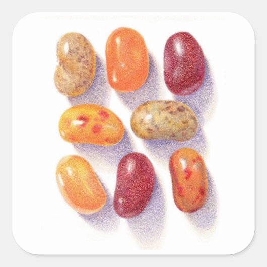 HERFST JELLY BEANS Large Square Stickers (Voorkant)