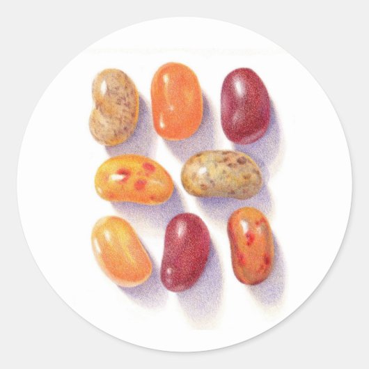 HERFST JELLY BEANS Small Round Stickers (Voorkant)