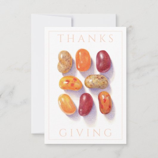 HERFST JELLY BEANS Thanksgiving 3.5x5 Platte Kaart (Voorkant)