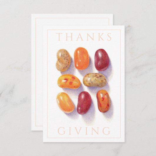 HERFST JELLY BEANS Thanksgiving 3.5x5 Platte Kaart (Voorkant / Achterkant)