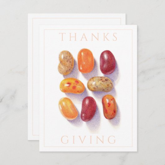 HERFST JELLY BEANS Thanksgiving 4.25x5.5 Platte Ka Kaart (Voorkant / Achterkant)