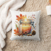 Herfst Kaars & Fall Leaves Decorative Kussensloop Kussen (Deken)