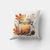 Herfst Kaars & Fall Leaves Decorative Kussensloop Kussen (Achterkant)