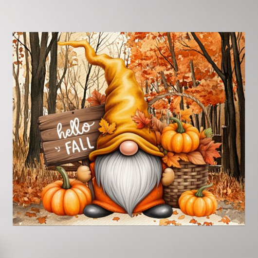 Herfst Kabouter Poster (Voorkant)