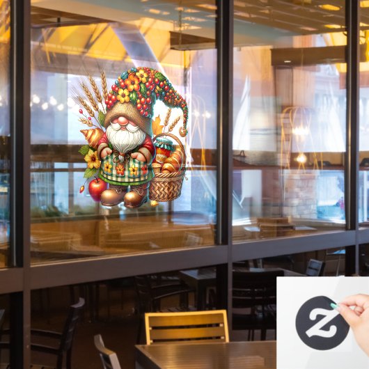 Herfst Kabouter Ruitsticker Raamsticker (Restaurant Raam)