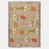 Herfst kabouters met herfstbladeren en pompoenen deken (Voorkant Verticaal)