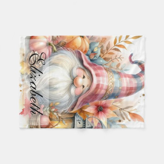  Herfst kabouters met herfstbladeren Fleece Deken (Voorkant (Horizontaal))