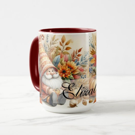  Herfst kabouters met herfstbladeren Mok (Voorkant links)