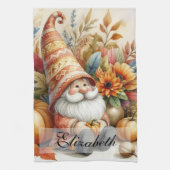 Herfst kabouters met herfstbladeren Theedoek (Verticaal)