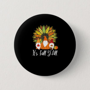 Herfst Kabouters Met Herfstpompoen Het Is Herfst M Ronde Button 5,7 Cm