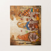 Herfst kabouters puzzel legpuzzel (Verticaal)