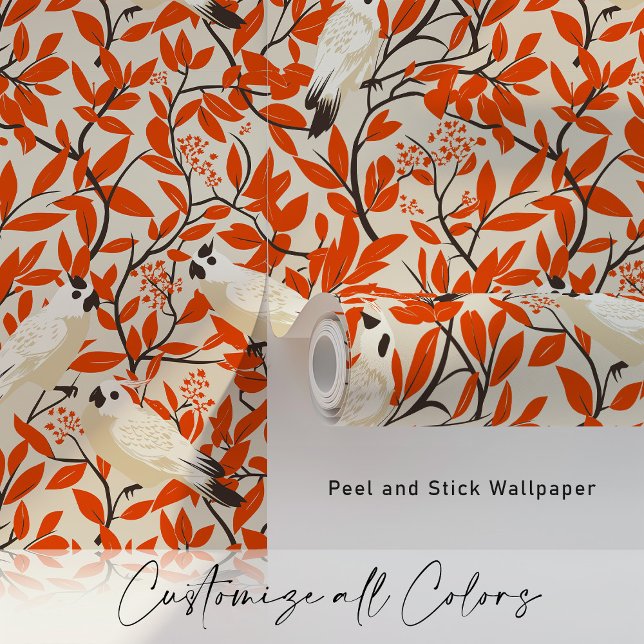 Herfst kaketoes in Crimson Foliage Behang (Creator heeft geüpload)