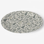 Herfst kalebassen blokdruk in groen papieren bordje (Gekanteld)