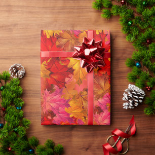 Herfst Kaleidoscoop: Levendige herfstbladeren Patr Cadeaupapier