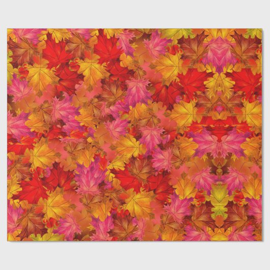 Herfst Kaleidoscoop: Levendige herfstbladeren Patr Cadeaupapier (Vlak)