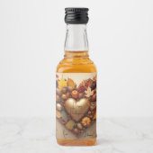 Herfst Kaleidoscoop Thanksgiving Gouden Vintage Likeurfles Etiket (Voorkant)
