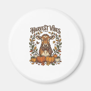 Herfst Kalf Shirt Vintage Gravure Oogst Pompoen Magneet